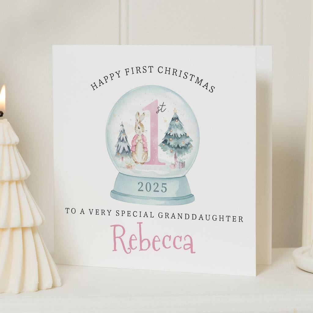 Personalised 1st Christmas Card For Granddaughter, 1 of 7