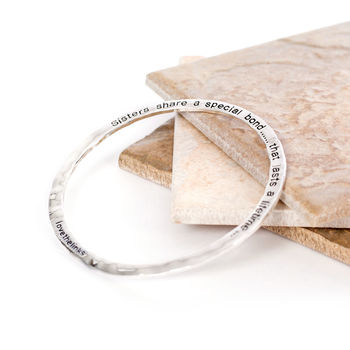 Hammered Style Message Bangle Collection, 6 of 11