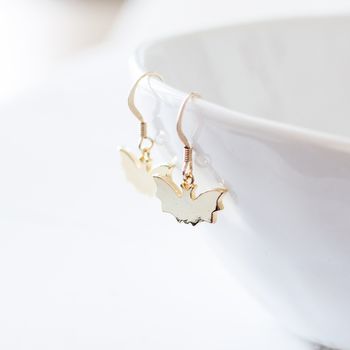Gold Plated Bat Earrings, 2 of 6