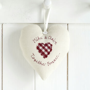 Personalised Cotton 2nd Wedding Anniversary Heart Gift, 7 of 10