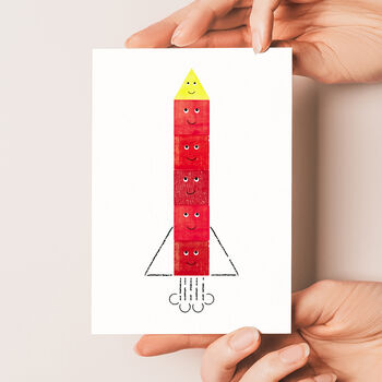 Blast Off Children's Rocket Greeting Card, 2 of 4
