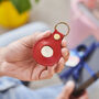 Personalised Leather Keyring For Airtag With Circular Engraved Message, thumbnail 5 of 9