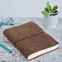 Personalised Brown Buffalo Leather Elastic Tie Journal, thumbnail 2 of 8