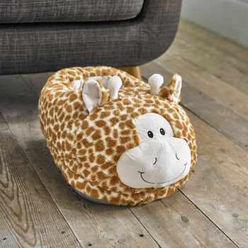 Microwavable Giraffe Foot Warmer Cozy Heated Slippers For Kids And Adults, 3 of 3