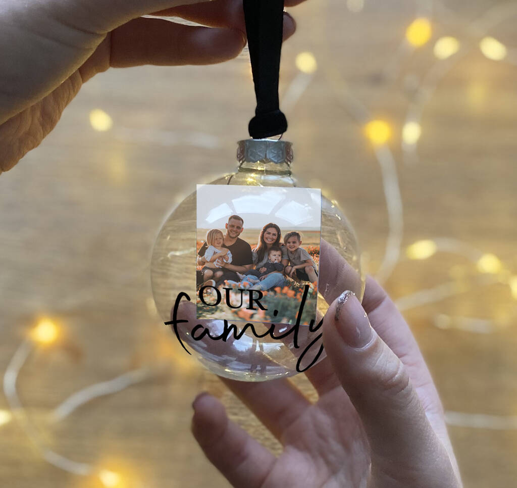 Personalised Family Christmas Bauble With Photograph By Housey Designs ...