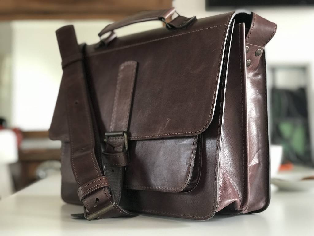 Leather Satchel With One Buckle By cutme | notonthehighstreet.com