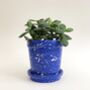 Medium Splatter Ceramic Plant Pot And Dish, thumbnail 4 of 7