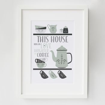 Personalised Scandi Coffee Lovers Family Print, 2 of 5