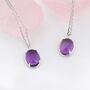 Genuine Amethyst Crystal Oval Necklace, thumbnail 3 of 12