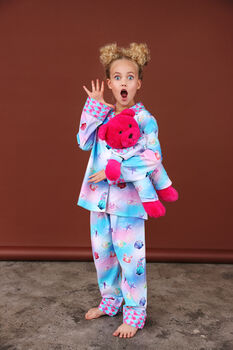 Dreamy Girls Mermaid Pyjama Set With Matching Teddy Bear, 5 of 6