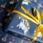 2x Floral Pug Sheets Gift Wrap, thumbnail 1 of 6