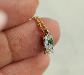 Opal Traffic Light Necklace, 4 of 9