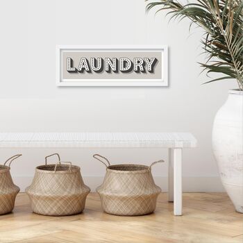 Framed Typography Laundry Print, 2 of 10