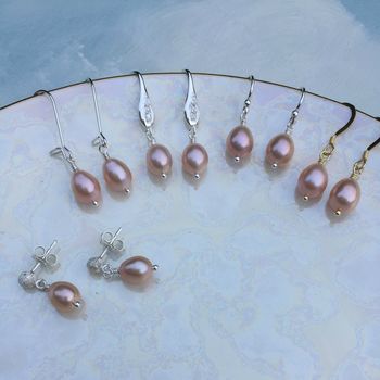 Pearl Earrings Tears Of Joy Blush Pink, 2 of 4
