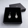 I Love You Silver Drop Earrings, thumbnail 3 of 5