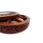 Wooden Handicraft Round Brass Embossed Spice Box, thumbnail 2 of 4