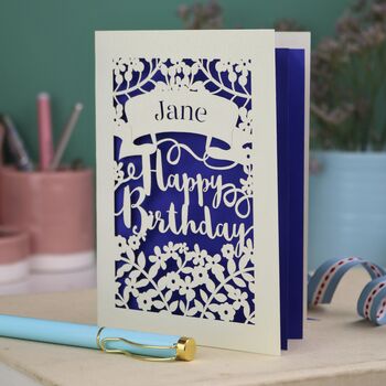Personalised Papercut Calligraphy Birthday Card, 6 of 6