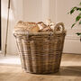 Round Lined Wicker Log Basket, thumbnail 1 of 4