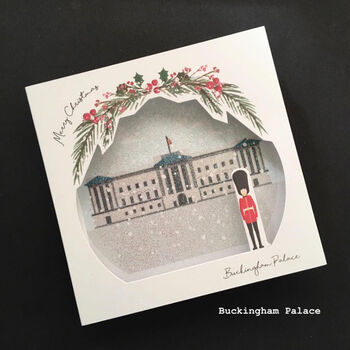 Buckingham Palace Sparkling Pop Up Christmas Card, 3 of 5