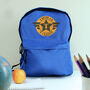 Personalised Initial Badge Blue Backpack, thumbnail 1 of 5