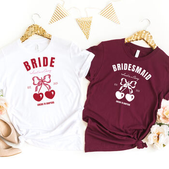 Cute Bride T Shirt Cherry Design Hen Party, 7 of 11