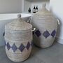 Handwoven Alibaba Laundry Basket Blue Losanges, thumbnail 1 of 4