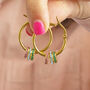 Hoop Earrings With Family Birthstone Rings, thumbnail 5 of 9