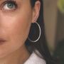 Sterling Silver Hoop Earrings With Slim Profile, thumbnail 1 of 5