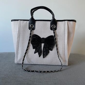 Bow Large Chain Tote Bags, 3 of 4