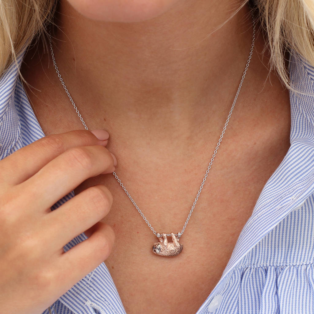Rose Gold Plated Sloth Necklace 