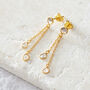 Diamond Slice Gold Plated Silver Chain Drop Earrings, thumbnail 1 of 5