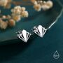 Art Deco Inspired Small Stud Earrings In Sterling Silver, thumbnail 4 of 11