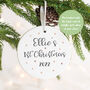 Personalised Baby's First Christmas Script Decoration, thumbnail 4 of 8