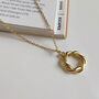 14 K Gold Plated Silver Circle Necklace For Women, thumbnail 3 of 10