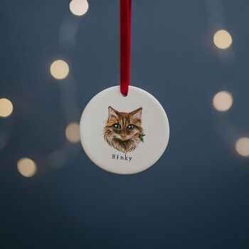 Cat Portrait Christmas Decoration, 2 of 5