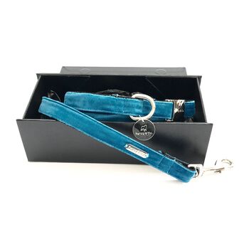 Constantine Blue Velvet Collar And Lead Set, 6 of 6