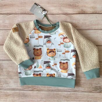 Baby And Toddler Sweatshirt, Animal Print, Handmade, 10 of 11