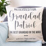 Reserved For Grandad Personalised Cushion, thumbnail 1 of 5