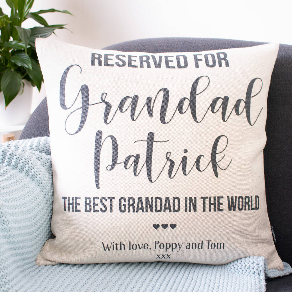 Reserved For Grandad Personalised Cushion, 1 of 5