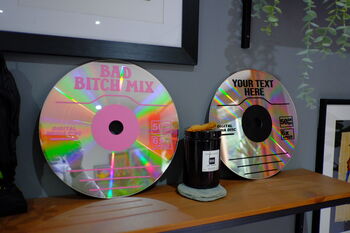 Personalised CD Style Upcycled 12' Laser Disc Decor, 4 of 9