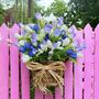 Tulip And Grapevine Basket Door Spring Wreath, thumbnail 10 of 11