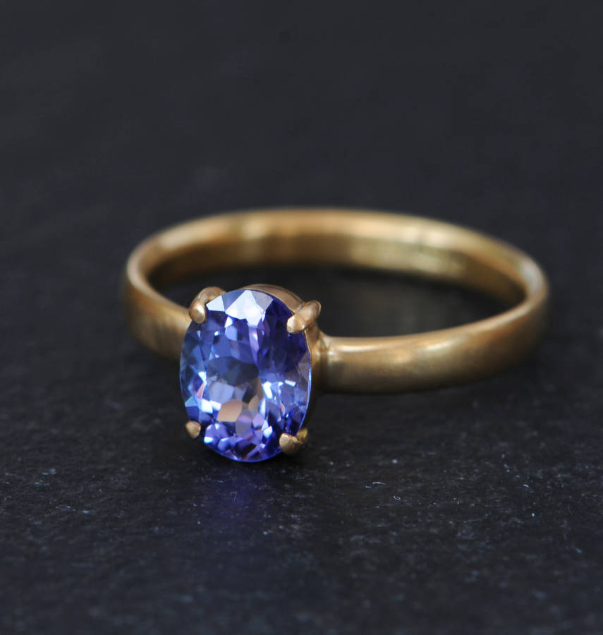 tanzanite and gold ring