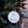 Personalised Owl Christmas Tree Hoop Decoration, thumbnail 1 of 3