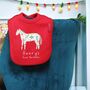 Personalised Nordic Horse First Christmas Bib, thumbnail 2 of 7