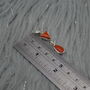 Red Coral Silver Pendant Necklace: Dainty Gemstone, thumbnail 3 of 6