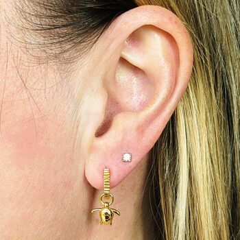 Tiny Turtle Earrings, 2 of 4
