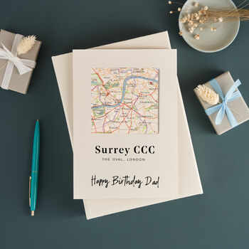Custom Map Cricket Club Father’s Day Card, 2 of 2