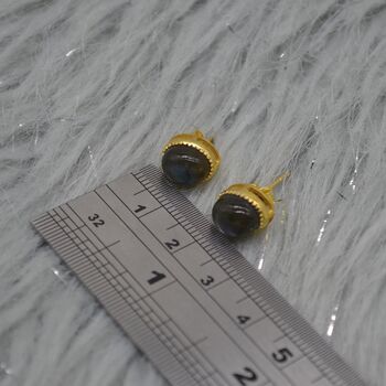 Labradorite Sterling Silver Stud Earrings, 7 of 9