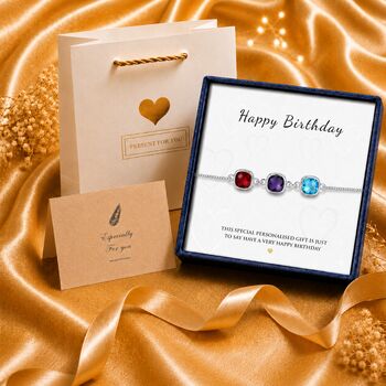 Personalised Create Your Own Square Birthstones Bracelet, 8 of 8