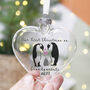 First Christmas As Grandparents Penguin Glass Bauble, thumbnail 1 of 4